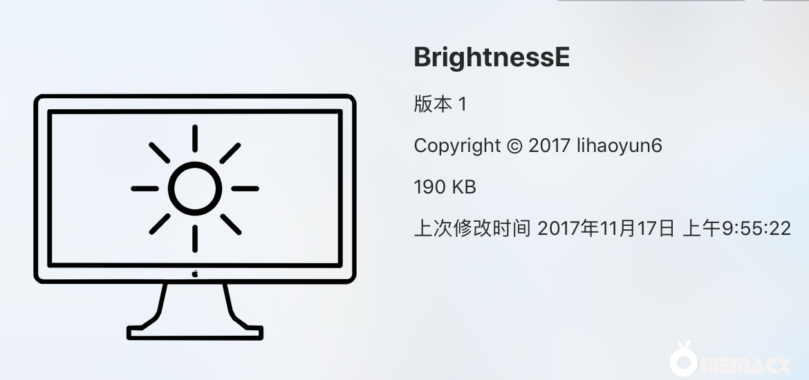 黑苹果显示器亮度调节工具BrightnessE